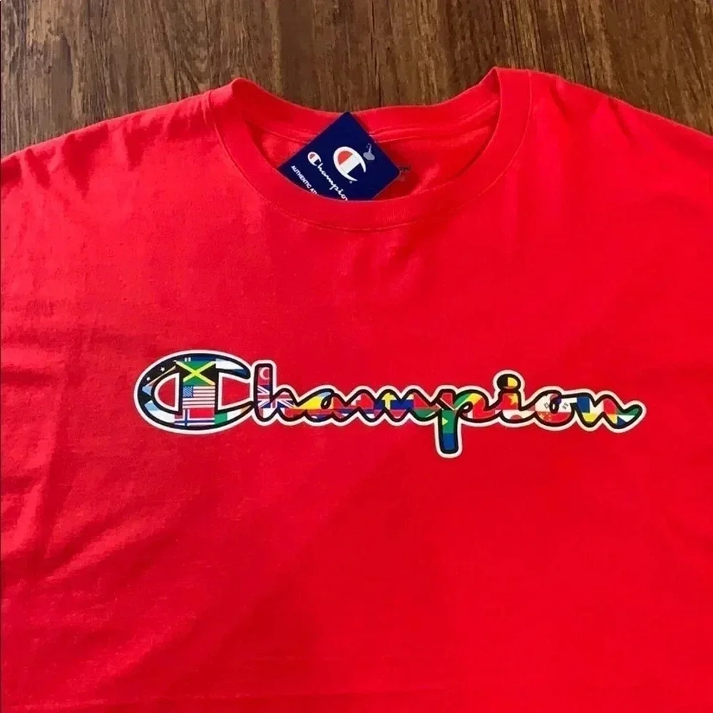 Men’s Champion T- Shir Red Flags of the World XL New - Picture 4 of 10